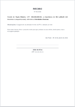 Preview do Recibo Simples